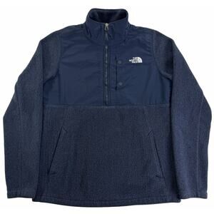 The North Face Denali Navy Blue Jacket Womens Small 1/2 Zip Outdoor Sweater Coat